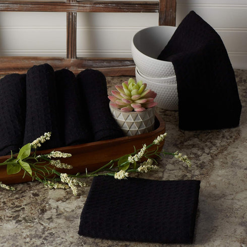 DII Recycled Cotton Kitchen Collection Dishtowel Set, 18x26, Black, 6 Piece...