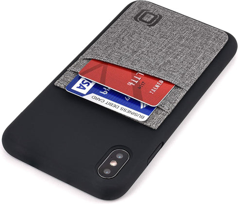 Dockem Silicone Wallet Case for iPhone Xs Max (6.5"): Protective Card Case with Built-in Metal Plate for Magnetic Mounting & 2 Credit Card Holder ...