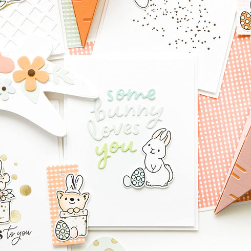 Some Bunny, Essentials by Ellen Designer Die cuts, Sentiments Easter Spring Love. DIY cutting dies for card making and scrapbooking...