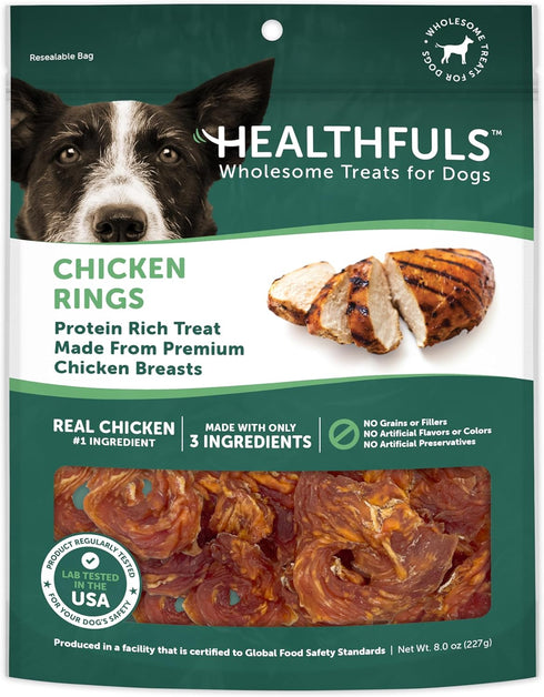 Chicken Rings, 8 oz - Healthy, Protein Rich Treats for Dogs - Dog Chews — Limited Ingredients for Simple Wellness...