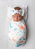 Newborn Baby Girl Receiving Blanket Swaddle Blanket Stretchy Knit Swaddle Set with Matching Headband (Pink)...