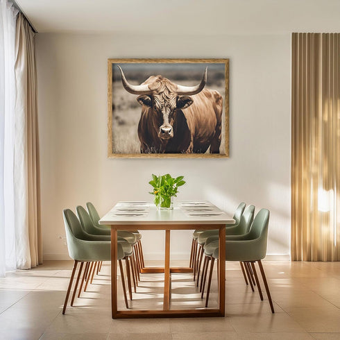 Posterizer 1 pcs- Beuatiful black bull print in the desert-Art for Animal Lovers- Gift for Men Women Entrepreneur Teens-Living Room Bedroom Decor...