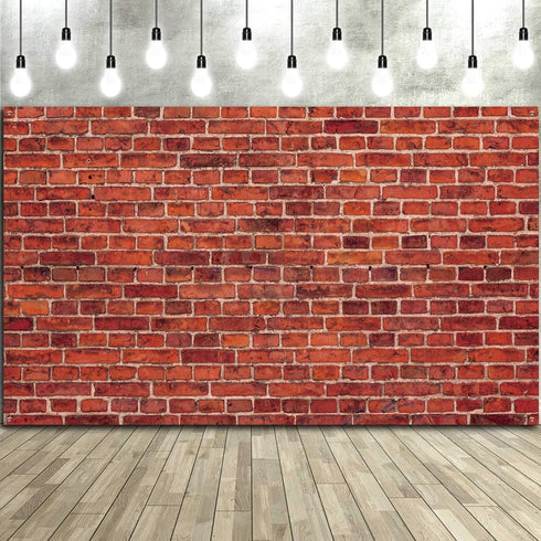 Red Brick Wall Party Backdrop, Large Fabric Red Brick Sign Photo Backdrops Background for Baby Shower Birthday Party Wedding Graduation Home Decor...