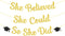 KatchOn, She Believed She Could So She Did Banner - Glitter 10 Feet, No DIY | Gold and Black You Did It Banner, Graduation Decorations 2025 | Medi...