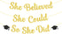 KatchOn, She Believed She Could So She Did Banner - Glitter 10 Feet, No DIY | Gold and Black You Did It Banner, Graduation Decorations 2025 | Medi...