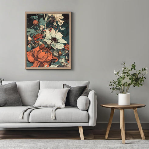Posterizer 1 pcs-artistic surreal beautiful flowers-Floral & Botanical Art-Abstract & Modern Art-Decor for Home & Office- UNFRAMED Wall Art...