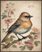 Posterizer 1 pcs- Beautiful yellow and blue bird with wild pink flowers-Art for Animal Lovers-Floral Botanical Art- Gift for Men Women Teens-Decor...