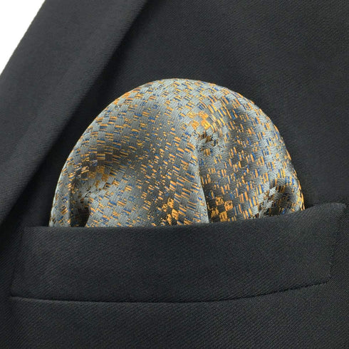 SHLAX&WING Silk Pocket Square for Men Bronze 12.6 inches Large Wedding Party...
