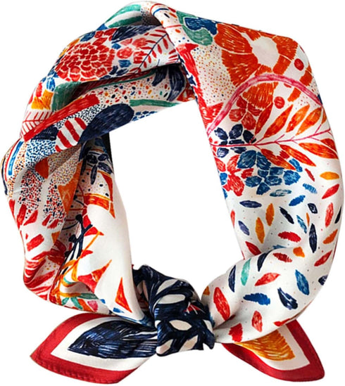 kcctoo 27.5" Mulberry Silk Feeling Head Scarf Women's Fashion Square Neck Satin Scarfs for Bag Hair Scarves Gift...