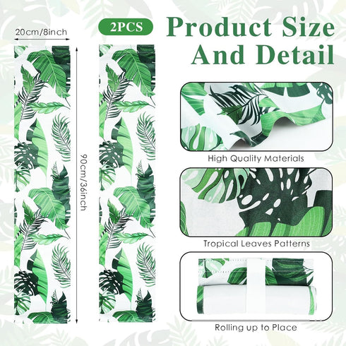 2 Pcs Classroom Door Window Cover Blackout Window Shades 8 x 36 Inches Tropical Leaves Patterns Side Door Window Curtain for Classroom Glass Door ...