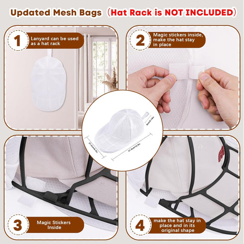 SelfTek Cap Washer for Baseball Caps,2Pack Hat Cleaner for Baseball Caps,Baseball Hat Washer Mesh Bags Compatible with Many Baseball Cap Washing C...