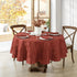 Elrene Home Fashions Elegant Woven Leaves Jacquard Damask Wrinkle Resistant Tablecloth, 70" x 70", Round, Spice Red...