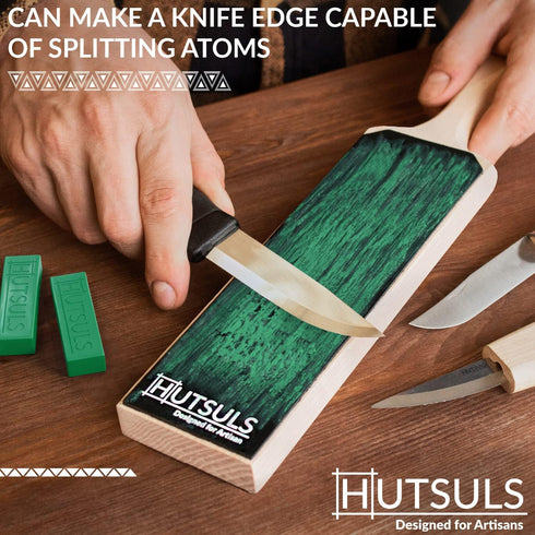 Knife Stropping Compound with Case - (2-Pack, Total 5 Oz) Get Razor-Sharp Edges with Knife Polishing Compound, Green Buffing Compound Bars are Eas...