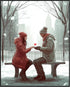 Posterizer 1 pcs-couple's exchanging love on snowy Valentine's day -3-Romantic Art-Holiday Poster Collection-Gift for Couples boyfriend girlfriend...