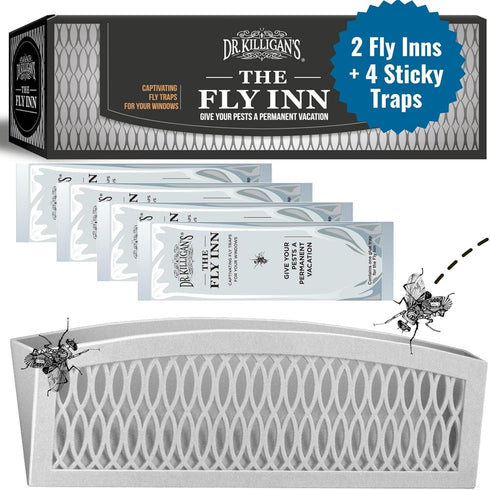 Dr. Killigan's The Fly Inn | Window Fly Traps | Sticky Fly Strip | Indoor Insect Trap | Catches and Hides Bugs | Better Than Fly Paper or Ribbon |...