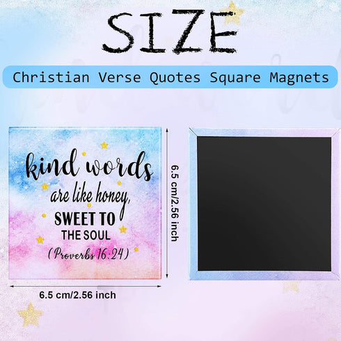 Weewooday 12 Pcs Inspirational Christian Magnets with Bible Verses Refrigerator Motivational Christian Magnets Locker Religious Faithful for Fridg...