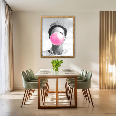 Posterizer 1 pcs-black and white fun retro modern art-pink bubblegum 2-Retro Art-Comedy Art-Gifts for Women- unframed wall art...