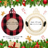 Jetec 12 Pcs Christmas Ball Picture Ornament Bulk Wooden Photo Frame Ornaments Plaid Hanging Decorations for Christmas Tree(Red and Black, Black a...