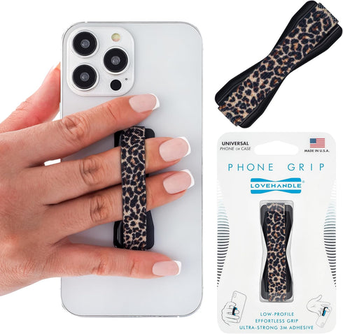 LOVEHANDLE Universal Grip for Smartphone and Mini Tablet, Leopard Design Elastic Strap with Black Base......