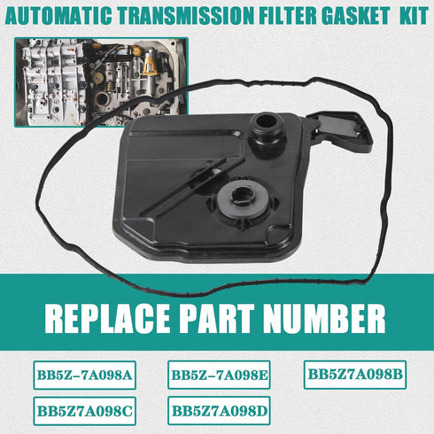 6F35 Automatic Transmission Filter Oil Pan Gasket Kit Compatible with 2012-2020 Ford Escape Fusion Edge Transit Connect Explorer Taurus Lincoln MK...