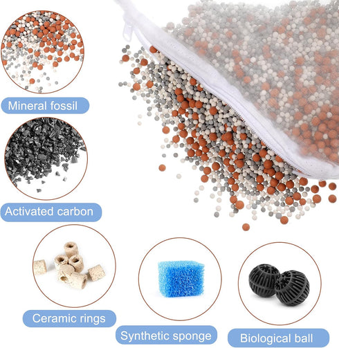 10 Pieces Small Aquarium Filter Bags with Zipper 3 x 8 Inch Fine Filter Media Bags 150 Micra Mesh Bags Reusable Fish Tank Charcoal Filter Bag for ...
