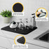 16 x 18 Premium Dish Drying Mat Super Absorbent Microfiber Kitchen Counter Mat, Dish Drainer, Dual Surface (Black)...