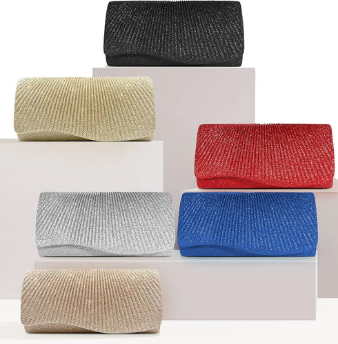 AIJUN Clutch Purses for Women Sequin Envelope Evening Bag Party Prom Purse Bride Wedding Handbag with Chain...