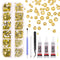 Mardatt 2606Pcs B7000 Jewelry Adhesive Glue with Golden Yellow Rhinestones, 2mm 3mm 4mm 5mm Flat Back Gems Rhinestones with Tweezers Dotting Tools...