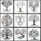 9 Pcs Tree Stencil Tree of Life Stencil for Painting Loving Heart Tree Stencils Reusable Plastic Drawing Template Stencils for Painting on Wood Wa...