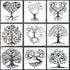 9 Pcs Tree Stencil Tree of Life Stencil for Painting Loving Heart Tree Stencils Reusable Plastic Drawing Template Stencils for Painting on Wood Wa...