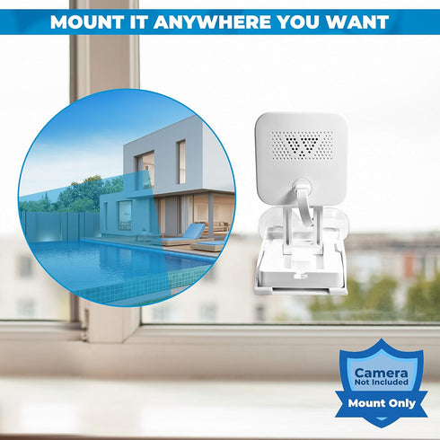 v3 Wyze Compatible Secure Suction Mount (Camera Not Included) – Bracket Shelf with Dual Suction Cups Allows 360 Swivel – Affixes to Window Glass, ...