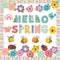Hello Spring Bulletin Board Flower Bulletin Board Floral Paper Cutouts Floral Bulletin Board Decoration Butterfly Bird Bee Classroom Decor for Kin...