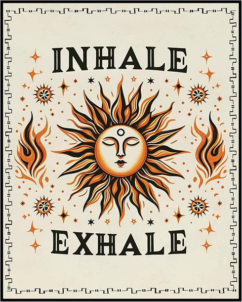 Posterizer 1 pcs-Inhale Exhale Boho Yoga Typographic Print-Quotes and Poems-Gift For Buddhism Meditation philosophy Fans- unframed wall art...