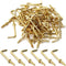 MroMax 1" 50Pcs Gold Screw in Hooks L Shape Hooks Carbon Steel 1 Shape Right Angle Hooks Brass Plated 7 Shape Screw Hooks Self-Tapping Screw Hook ...
