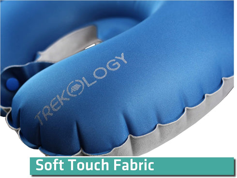 TREKOLOGY Inflatable Neck Pillow for Travel - Ultimate Comfort and Support for Airplanes, Cars, and More - Ergonomic Design for Restful Sleep and ...