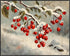 Posterizer 1 pcs-berries in snowy winter scene-oil painting style -2-Landscape & Nature Art-GIft for Men Women Teens-Living Room Bedroom Decor- un...