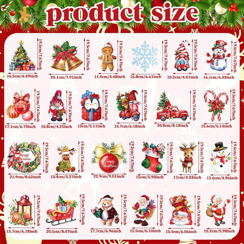 24 Pieces Christmas Refrigerator Magnets Christmas Santa Claus Gnome Snowflake Magnets Decorative Car Fridge Magnetic Stickers Xmas Magnets Decora...