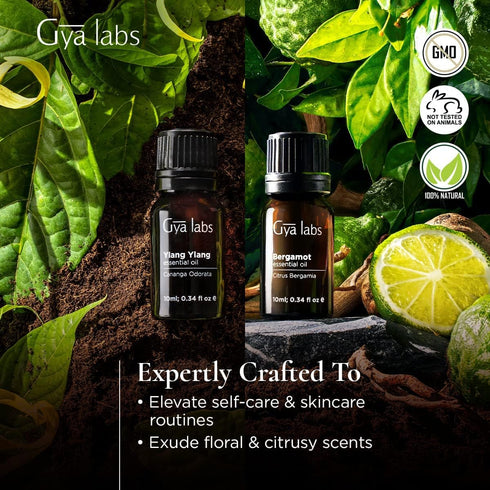 Gya Labs Ylang Ylang Essential Oil & Bergamot Essential Oil (10ml) - 2-in-1 Pack...
