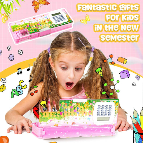 Henoyso Pencil Box Pencil Case with Calculator and Pencil Sharpener Multifunction Pencil Case Cool School Supplies Back to School Gift Birthday Pr...