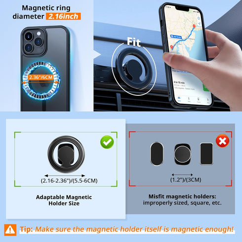 CACOE Magnetic Case for iPhone 12 & iPhone 12 Pro 2020 6.1 inch-Compatible with MagSafe & Magnetic Car Phone Mount,Anti-Fingerprint TPU Thin Phone...