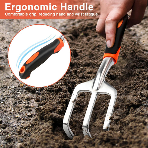 Hand Rake Garden Tool, Heavy Duty Hand Cultivators for Gardening, Small Garden Claw Tool Garden Hand Rake with Ergonomic Handle, Weed Rake Cultiva...