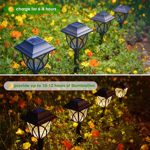 KAQ 2 Pack LED Solar Lights Outdoor Waterproof, Solar Garden Lights Auto On/Off, Outside Lights for Yard, Patio Decor, Landscape Lighting, Pathway...