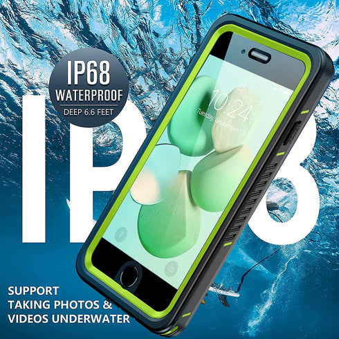 Waterproof iPhone SE 2022/SE 2020/iPhone 8/iPhone 7 Case Shockproof,Full Body Protective Case with Screen Protector,Heavy Duty Phone Case for iPho...