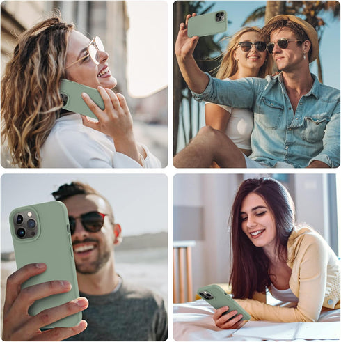 OTOFLY Designed for iPhone 14 Pro Case, Silicone Shockproof Slim Thin Phone Case for iPhone 14 Pro 6.1 inch (Calke Green)...