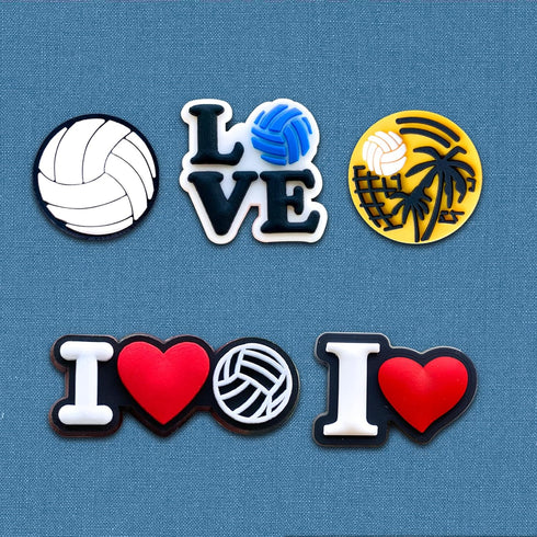 20Pcs Volleyball Shoe Charms for Clog Different Matching Sandals Wristbands Bracelets, Sports Ball Shoe Charms Decorations (Volleyball)...