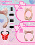 Priness Wired Kids Headphones with Mic for School/Travel,95dB Volume Limited,Shareport,On/Over Ear Bow Headsets with Nylon Cable-(Rose-Crown)...