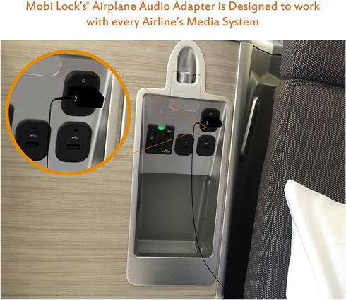 Gold Plated Airplane Flight Headphone Adapters (Pack of 2) | Allows you to use your Earphones with all In-Flight Media Systems | This Enables Grea...