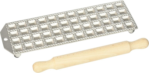 Eppicotispai 48 Holes Aluminum Square Ravioli Maker with Rolling Pin...