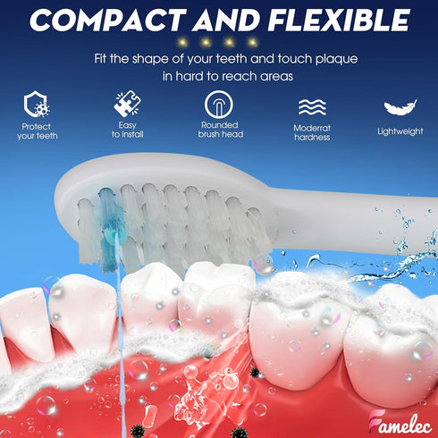 Flossing Electric Toothbrush Head for Waterpik Sonic Fusion 2.0 Replacement Heads SF-03 SF-04, Compatible with Waterpik Toothbrush & Water Flosser...