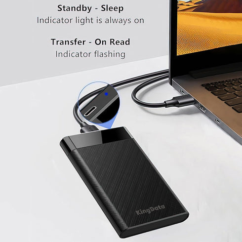 SSD HDD Hard Drive Enclosure 2.5" inch SATA III USB 3.1 6Gbps Caddy Case External Reader Laptop Fast Data Trasfer UASP Cable Included Tool-Free LE...